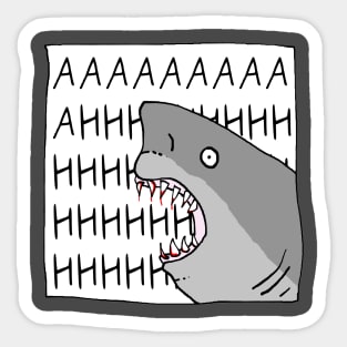 Yelling Shark Sticker